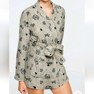 PINK Victoria's Secret Women's Gray Patterned Robe